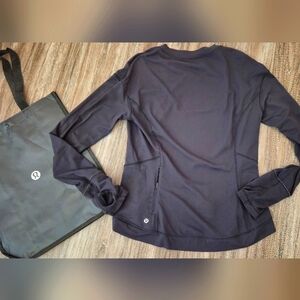 Lululemon Black Long Sleeve Top Size 10 With Large Bag